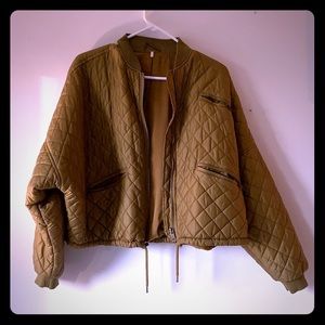 Free People Army Green Bomber